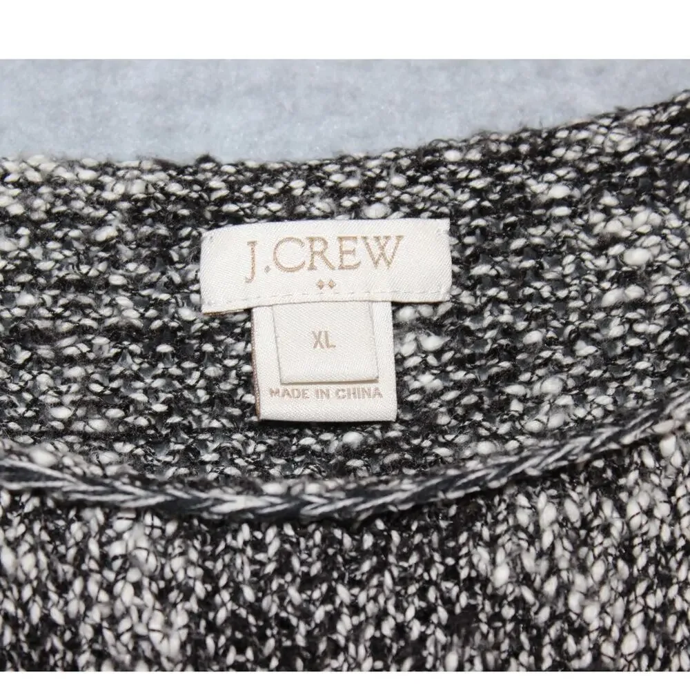 J. Crew Heathered Black Crew Neck Sweater Womens Size‎ XL